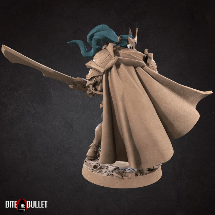 Vahdian, the Fighter Night Elf (Medium) - Tabletop Figure for Dungeons & Dragons, DnD, Pathfinder RPGs, TTRPG