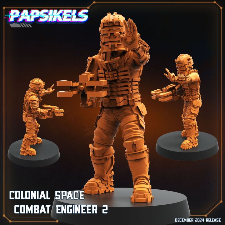 Colonial Space Combat Engineer - 2 (Medium) - Tabletop Figure for Dungeons & Dragons, DnD, Pathfinder RPGs, TTRPG