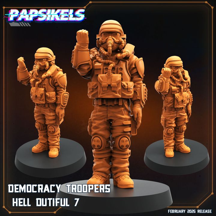 Democracy Trooper Hell Dutiful - 7 (Medium) - Tabletop Figure for Dungeons & Dragons, DnD, Pathfinder RPGs, TTRPG