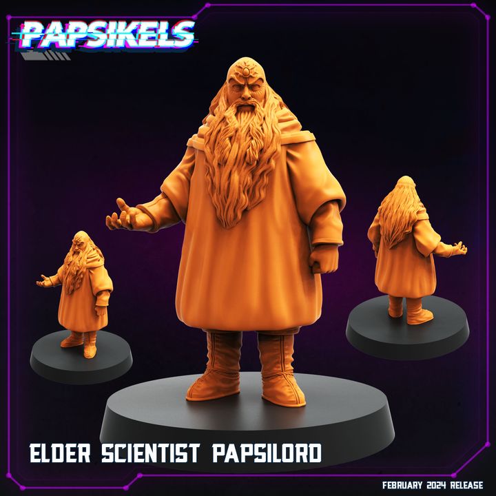 Elder Scientist Papsilord - 1 (Medium) - Tabletop Figure for Dungeons & Dragons, DnD, Pathfinder RPGs, TTRPG