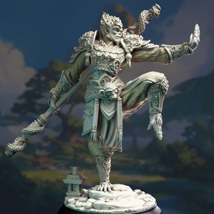 Monkey King - Wukong (Kuzen) (Medium) - Tabletop Figure for Dungeons & Dragons, DnD, Pathfinder RPGs, TTRPG