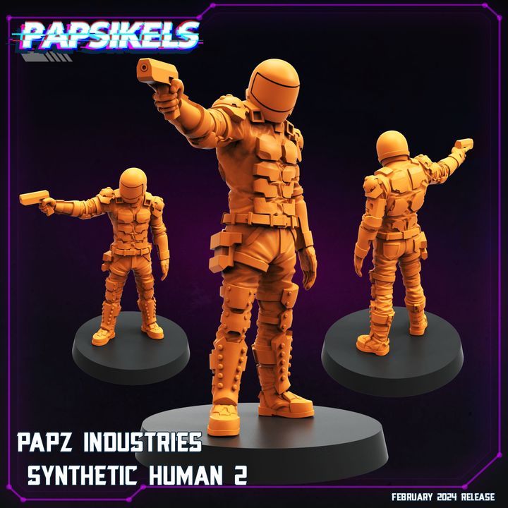 Papz Industries Synthetic Human - 2 (Medium) - Tabletop Figure for Dungeons & Dragons, DnD, Pathfinder RPGs, TTRPG