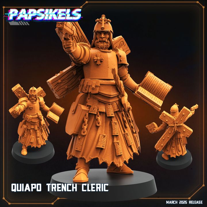 Quiapo Trench Cleric (Medium) - Tabletop Figure for Dungeons & Dragons, DnD, Pathfinder RPGs, TTRPG