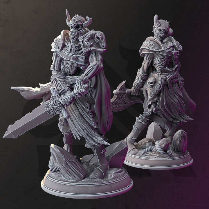Draugr Undead Warriors - 2 Models (Bundle) - Tabletop Figure for Dungeons & Dragons, DnD, Pathfinder RPGs, TTRPG