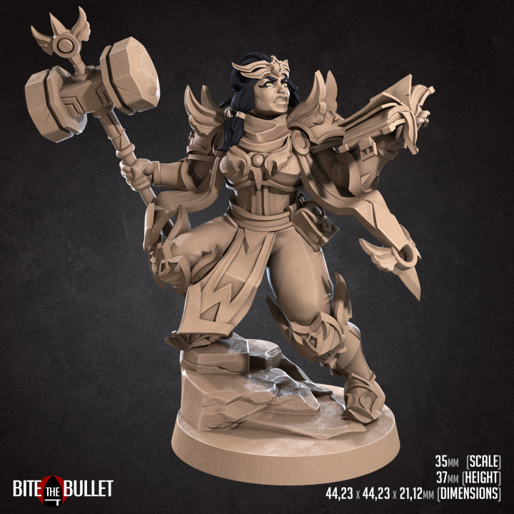 Loretta Hammerlift, The Chunky Cleric (Medium) - Tabletop Figure for Dungeons & Dragons, DnD, Pathfinder RPGs, TTRPG