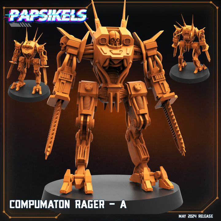 Compumaton Rager - A (Medium) - Tabletop Figure for Dungeons & Dragons, DnD, Pathfinder RPGs, TTRPG