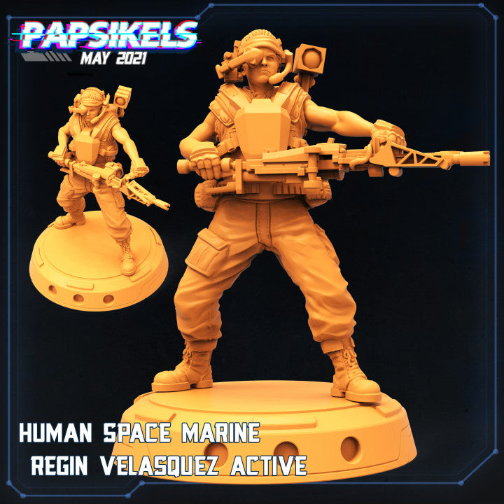 Human Space Marine Regin Velasquez Active (Medium) - Tabletop Figure for Dungeons & Dragons, DnD, Pathfinder RPGs, TTRPG