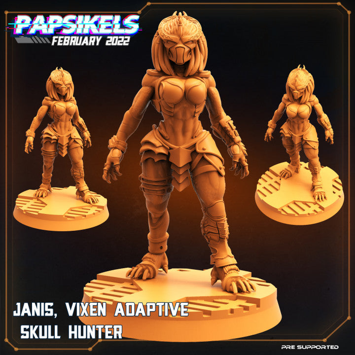 Janis Vixen Adaptive Skull Hunter (Medium) - Tabletop Figure for Dungeons & Dragons, DnD, Pathfinder RPGs, TTRPG