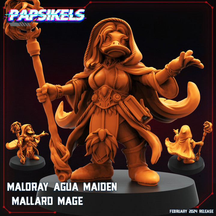 Maloray Agua Maiden Mallard Mage (Medium) - Tabletop Figure for Dungeons & Dragons, DnD, Pathfinder RPGs, TTRPG