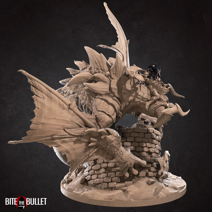 Nightfall, The Corrupted Wyvern (Huge) - Tabletop Figure for Dungeons & Dragons, DnD, Pathfinder RPGs, TTRPG