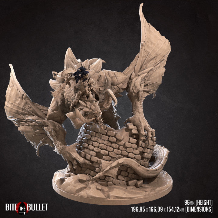 Nightfall, The Corrupted Wyvern (Huge) - Tabletop Figure for Dungeons & Dragons, DnD, Pathfinder RPGs, TTRPG