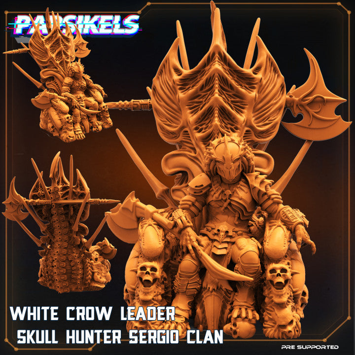 White Crow Leader Skull Hunter In Throne