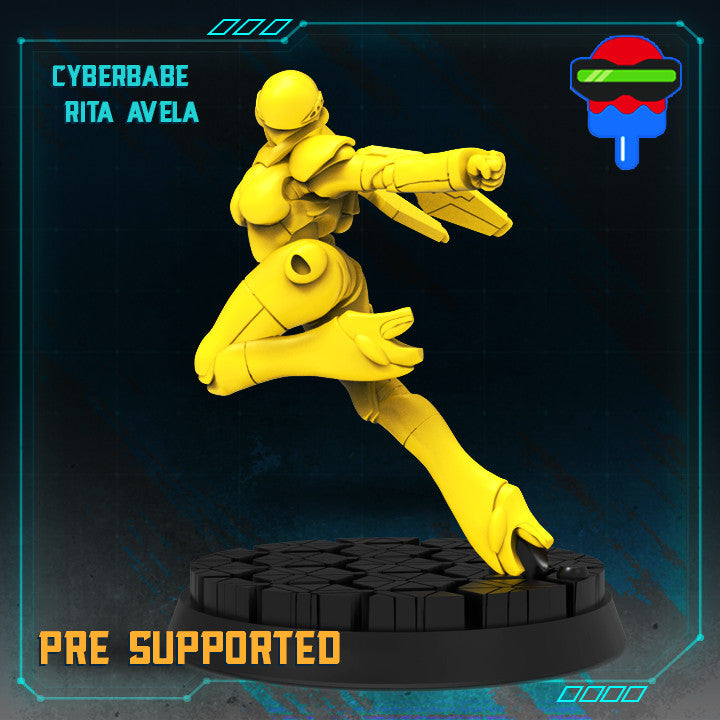 Cyberbabe Rita Avela (Medium)  - Tabletop Figure for Dungeons & Dragons, DnD, Pathfinder RPGs, TTRPG