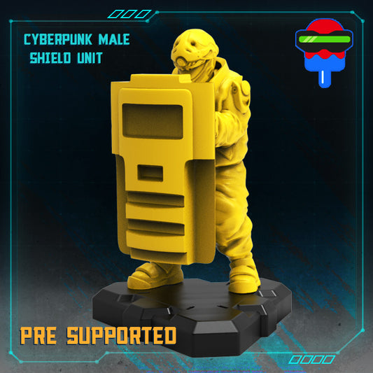 Cyberpunk Male Shield Unit