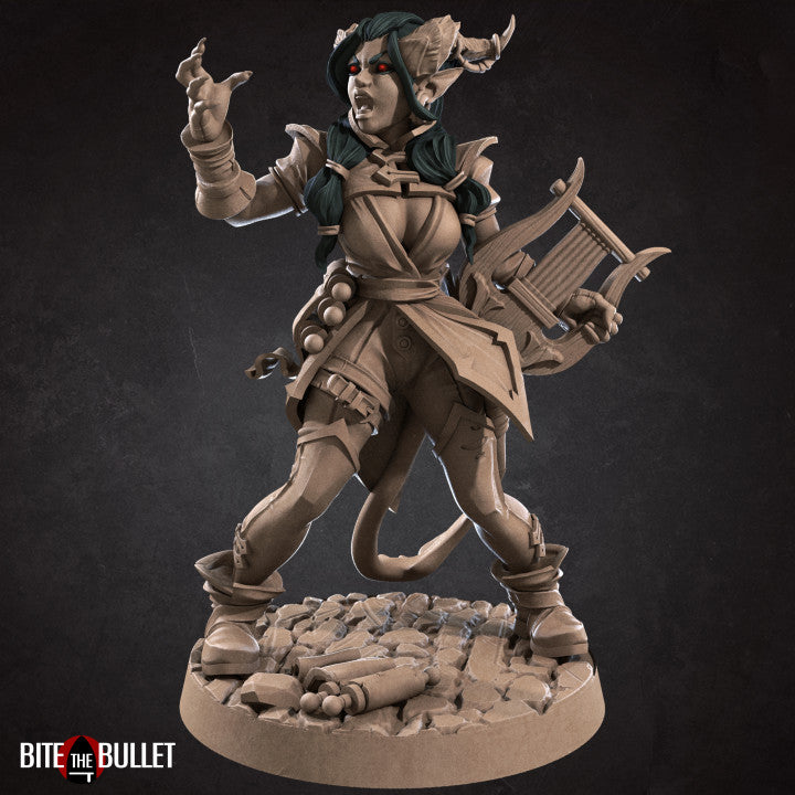 Tiefling Bard Lyre (Medium) - Tabletop Figure for Dungeons & Dragons, DnD, Pathfinder RPGs, TTRPG