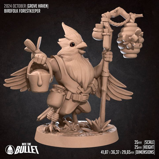 Birdfolk Forest Keeper (Medium) - Tabletop Figure for Dungeons & Dragons, DnD, Pathfinder RPGs, TTRPG