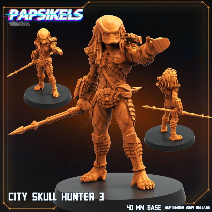 City Skull Hunter - 3
 (Medium)  - Tabletop Figure for Dungeons & Dragons, DnD, Pathfinder RPGs, TTRPG