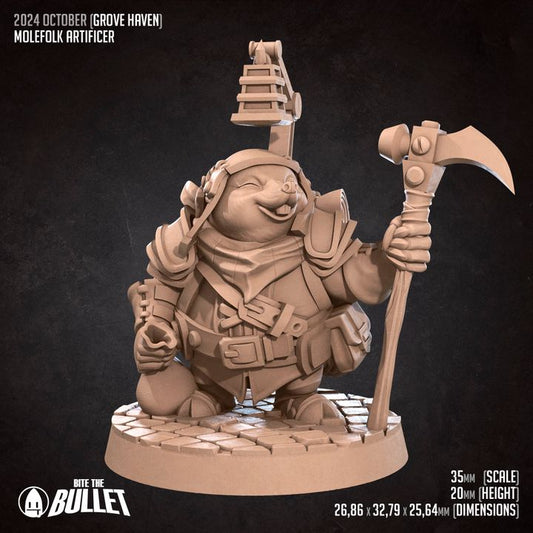 Molefolk Artificer (Medium) - Tabletop Figure for Dungeons & Dragons, DnD, Pathfinder RPGs, TTRPG
