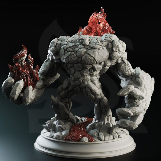 Elemental Golem - Fire (Large) - Tabletop Figure for Dungeons & Dragons, DnD, Pathfinder RPGs, TTRPG