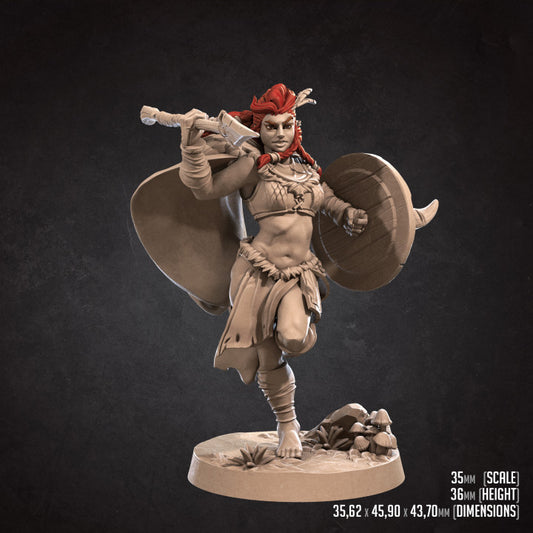 Anira, the Amazon Queen (Medium) - Tabletop Figure for Dungeons & Dragons, DnD, Pathfinder RPGs, TTRPG