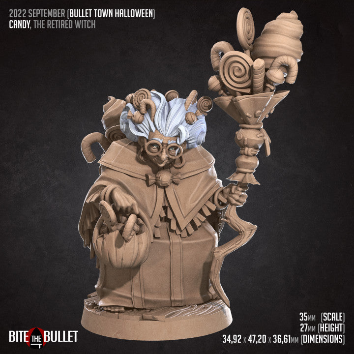 Candy, The Retired Witch (Medium) - Tabletop Figure for Dungeons & Dragons, DnD, Pathfinder RPGs, TTRPG