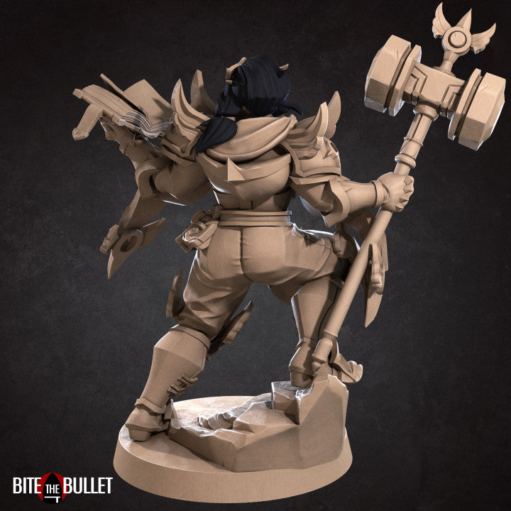 Loretta Hammerlift, The Chunky Cleric (Medium) - Tabletop Figure for Dungeons & Dragons, DnD, Pathfinder RPGs, TTRPG
