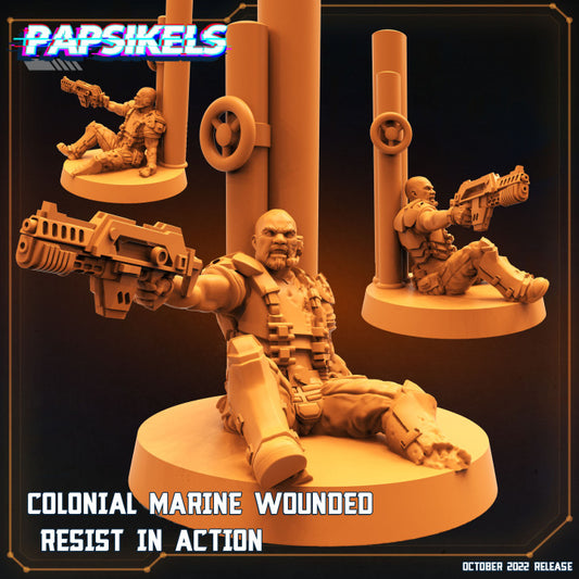 Colonial Marine Wounded Resist In Action
