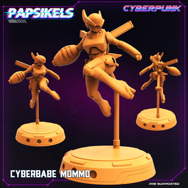 Cyberbabe Mommo (Medium)  - Tabletop Figure for Dungeons & Dragons, DnD, Pathfinder RPGs, TTRPG
