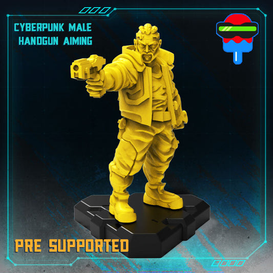Cyberpunk Male Hand Gun Aiming