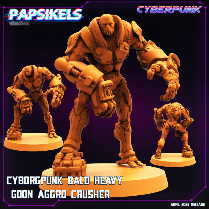 Cyborgpunk Bald Heavy Goon Aggro Crusher