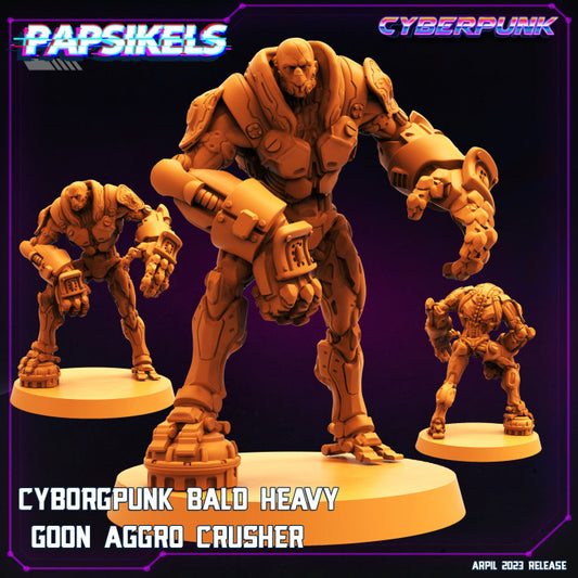 Cyborgpunk Bald Heavy Goon Aggro Crusher