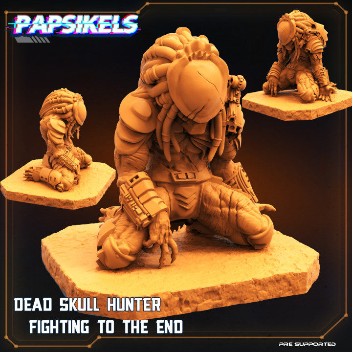 Dead Skull Hunter - Fighting To The End (Medium)  - Tabletop Figure for Dungeons & Dragons, DnD, Pathfinder RPGs, TTRPG