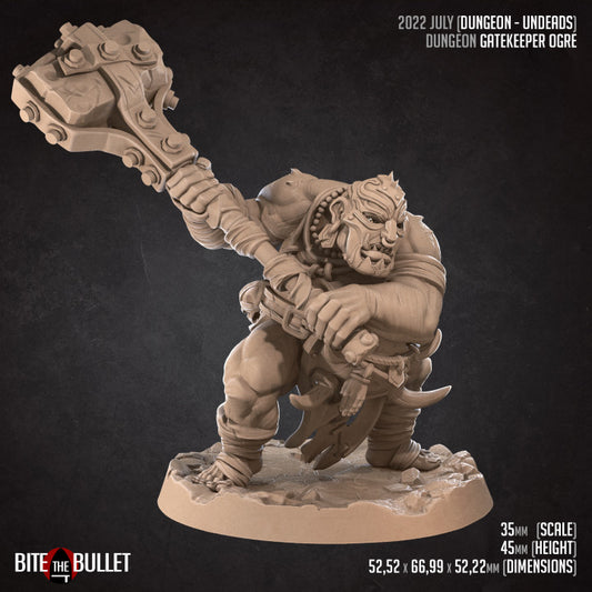 Dungeon Gatekeeper Ogre (Large) - Tabletop Figure for Dungeons & Dragons, DnD, Pathfinder RPGs, TTRPG