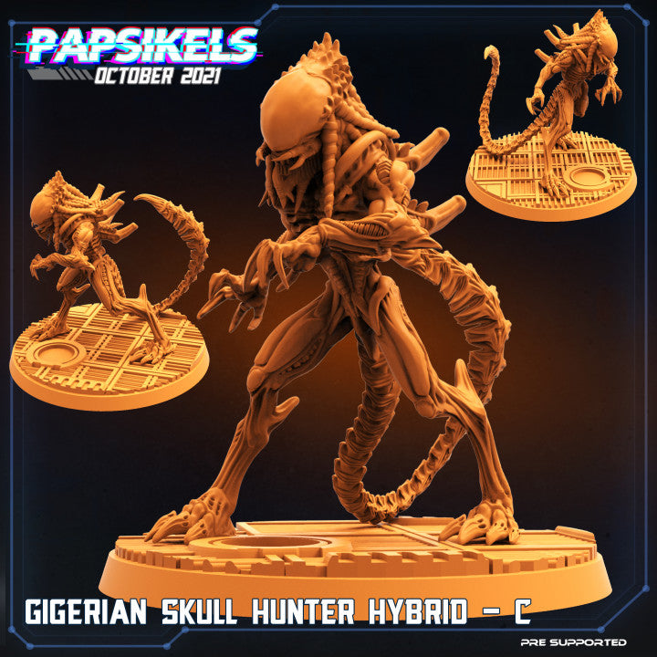 Gigerian Skull Hunter Hybrid C (Medium)  - Tabletop Figure for Dungeons & Dragons, DnD, Pathfinder RPGs, TTRPG