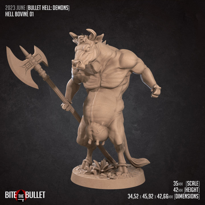 Hell Bovines (Bundle) - Tabletop Figure for Dungeons & Dragons, DnD, Pathfinder RPGs, TTRPG