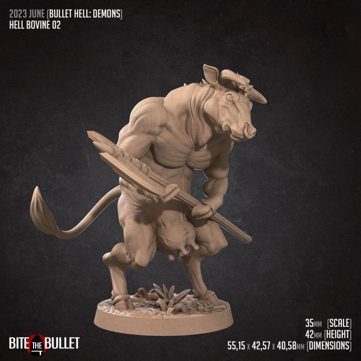 Hell Bovines (Bundle) - Tabletop Figure for Dungeons & Dragons, DnD, Pathfinder RPGs, TTRPG