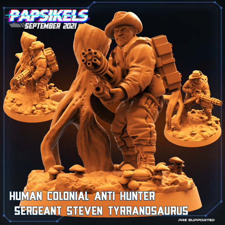 Human Colonial Anti Hunter Sergeant Steven Tyrranosaurus
