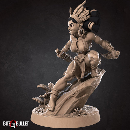 Kala, the Headhunter (Medium) - Tabletop Figure for Dungeons & Dragons, DnD, Pathfinder RPGs, TTRPG