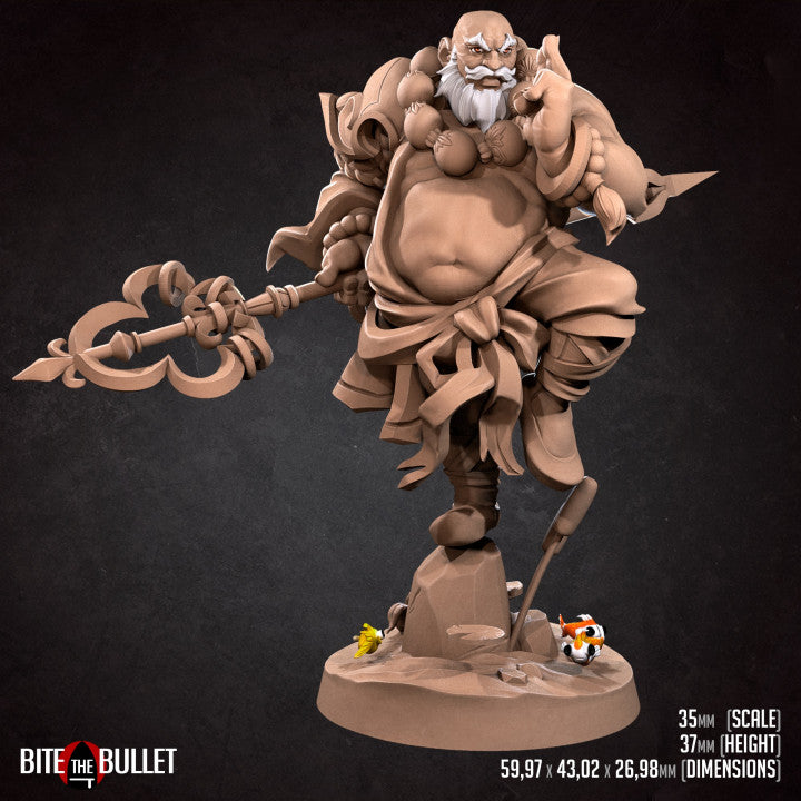 Bob Salot, The Chunky Monk (Medium) - Tabletop Figure for Dungeons & Dragons, DnD, Pathfinder RPGs, TTRPG