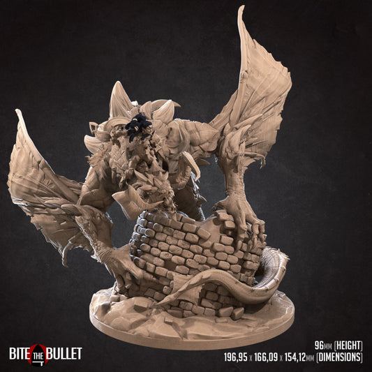 Nightfall, The Corrupted Wyvern (Huge) - Tabletop Figure for Dungeons & Dragons, DnD, Pathfinder RPGs, TTRPG