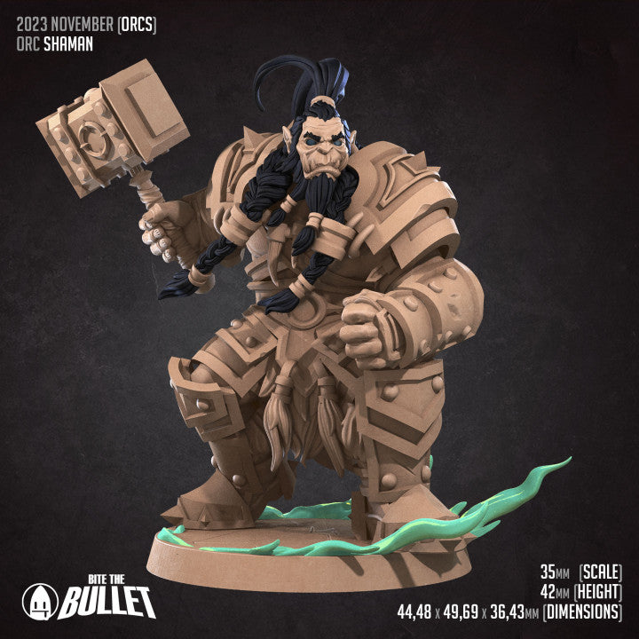 Orc Shaman (Large) - Tabletop Figure for Dungeons & Dragons, DnD, Pathfinder RPGs, TTRPG