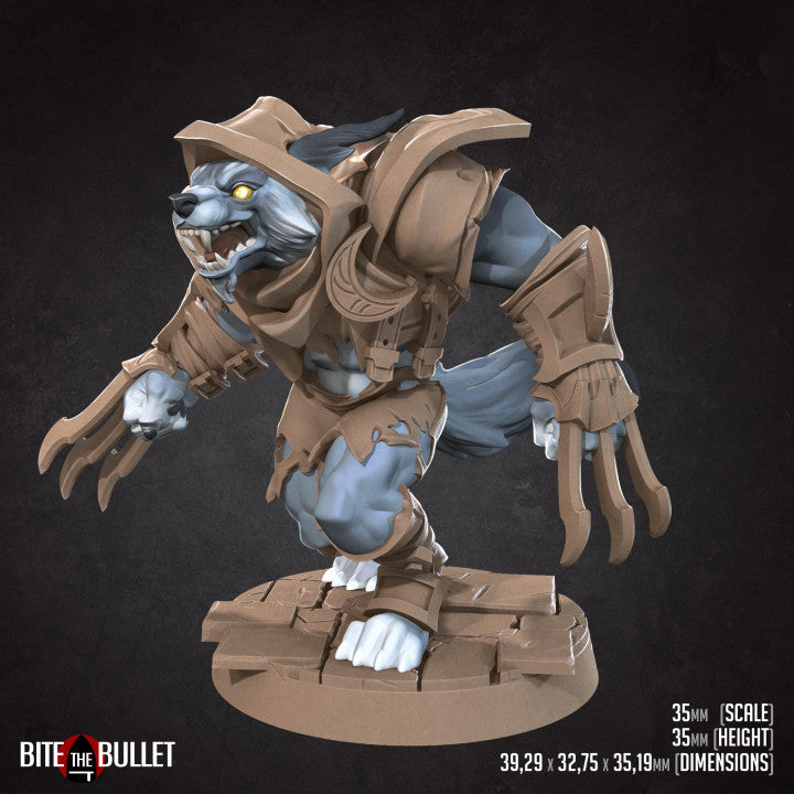 Worgen Rogue (Medium) - Tabletop Figure for Dungeons & Dragons, DnD, Pathfinder RPGs, TTRPG