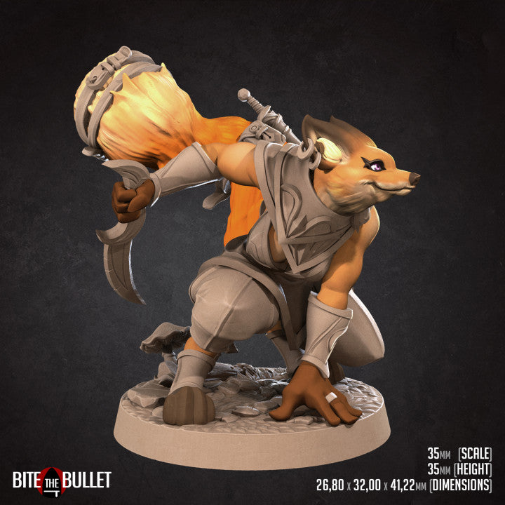 Foxfolk Rogue (Medium) - Tabletop Figure for Dungeons & Dragons, DnD, Pathfinder RPGs, TTRPG