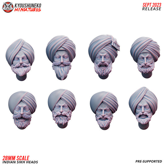 Heads - Indian Sikh Infantry (8 Heads)