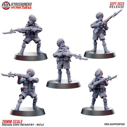 Riflemen - Indian Sikh Infantry (5 Models)