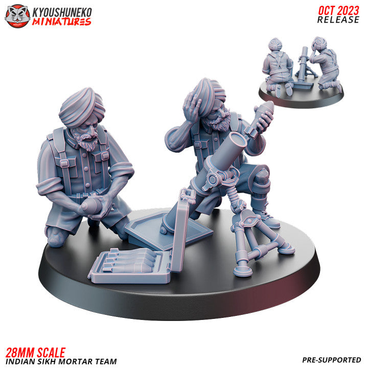 Mortar Team - Indian Sikh Infantry (2 Models)
