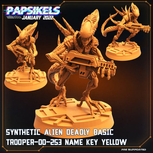 Synthetic Alien Deadly Basic Trooper-00-254 Name Key Yellow