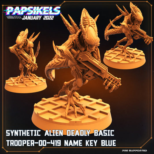 Synthetic Alien Deadly Basic Trooper-00-419 Name Key Blue