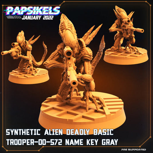 Synthetic Alien Deadly Basic Trooper-00-572 Name Key Gray