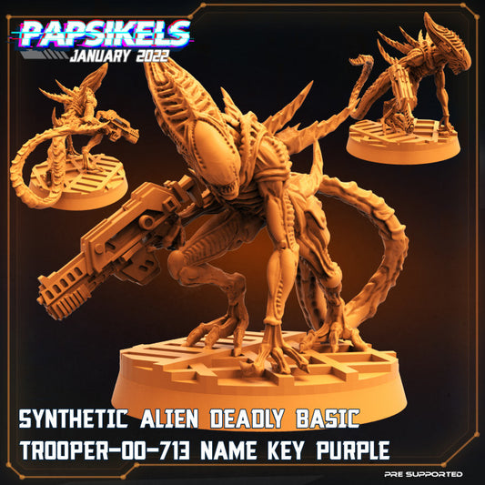 Synthetic Alien Deadly Basic Trooper-00-713 Name Key Purple